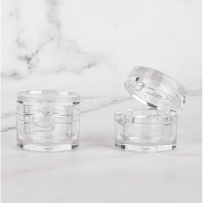 5 Pcs 5g/5ml Premium Acrylic Clear Round Jars Refillable Cosmetic