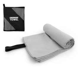 Yaozoon Travel Body Towel L Size Microfiber Quick Dry Lightweight for Men Women Camping Hiking Beach Swimming Pool Towels(Light Grey, 1 Pack L)