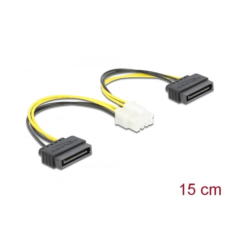 Delock Power Cable 2 x SATA 15 Pin Male to
