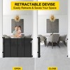 Reinforced 42” Extra Tall Retractable Baby Gates with Rods, Extends
