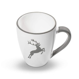 GMUNDNER KERAMIK Breakfast Cup Max Capacity: 0.3 Litres Grey Deer Crockery Handmade in Austria
