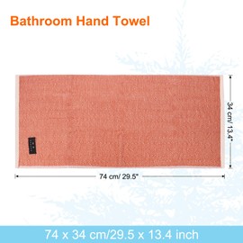 sourcing map 2 Pcs Bathroom Hand Towels Red Soft Absorbent Face Towels Cotton Wash Cloths 13 x 29 Inch Kitchen Hand Towels for Bathroom Gym Drying Hand Face Hair (Twill)