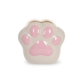LEGAMI - Handpainted Ceramic Desk Friends Kitty Paw Pen Holder - 11 x 10.5 cm - Red