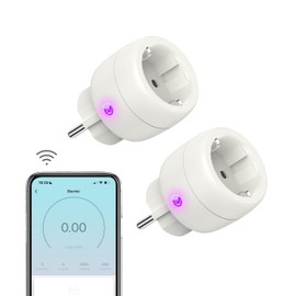 UCOMEN WiFi Socket with Current Measurement, Alexa Smart WiFi Timer Power Meter Sockets, 2.4 GHz, Smart Life App, Pack of 2