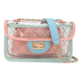 lola mae Clear Purse Crossbody Handbag For Women See Through Jelly Transparent Satchel Shoulder Bag for Concert Sport Event (LM6726)