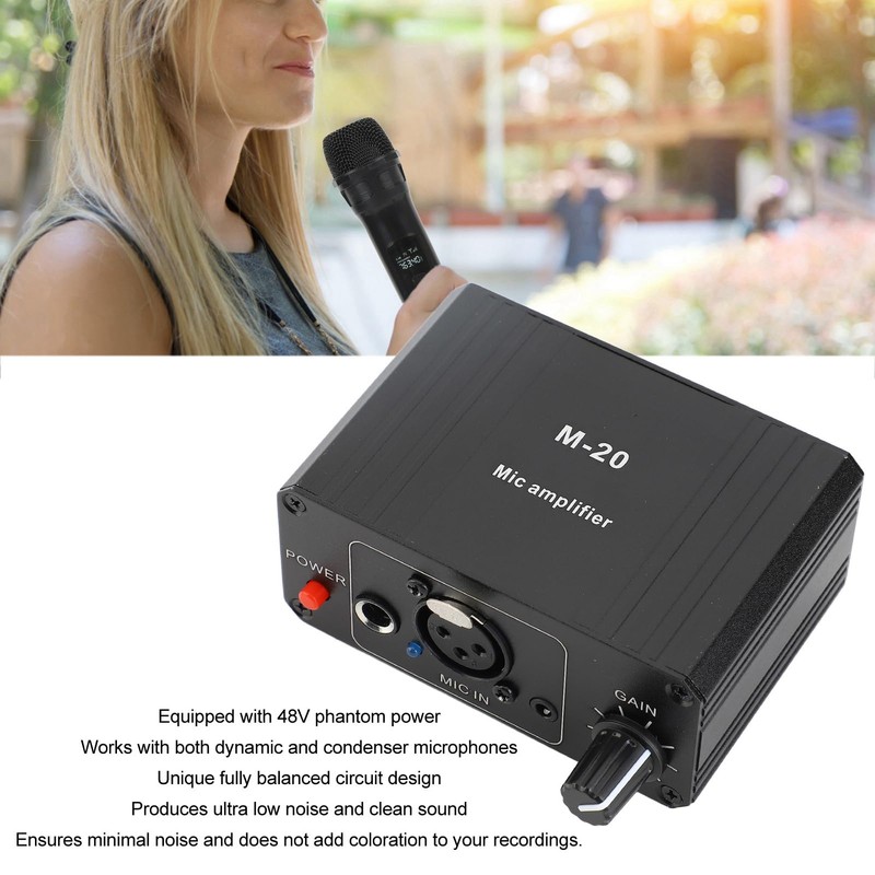 Microphone Preamp, High Gain 48 V Phantom Power Interface XLR