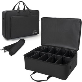 IBVIVIC 10 Par 5/16'' Padded Spotlight Bag Stage Lighting Storage Bag for 10 Par Lights Bag with Dividers, Handle, Straps