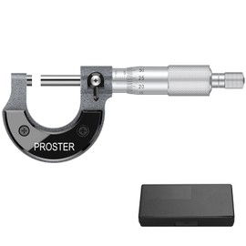 Proster Outside Micrometer Measuring Range 0-25 mm Micrometer 0.01 mm Resolution Micrometer Screw Metric Outdoor Brake Caliper with Zero Point Adjustment Wrench