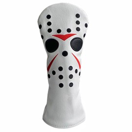 Hockey Mask Golf Club Headcover 3 Wood Head Cover Golf Premium（PU Leather Driver Fairway Wood Hybrid Head Cover Fits for All Brand (for driver)