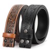 SANSTHS 2 Pack Western Belts without Buckle for Men, Cowboy