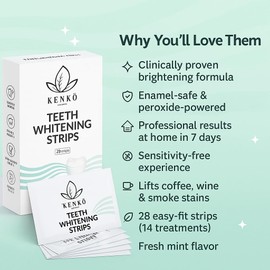 Teeth Whitening Strips - Advanced Non-Peroxide Formula - 42 Strips (21-Day Treatment) for Enhanced Brightness, Enamel-Safe, Gentle on Sensitive Teeth, Quick & Visible Results