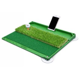 PGM 3-in-1 Golf Hitting Mats Practice with Ball Tray, Golf Hitting Training Aids for Backyard Driving Chipping Indoor Outdoor (Include Golf Tees)