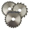 3pc 160mm TCT Circular Saw Blades 16/24/30 TPI & Adapter