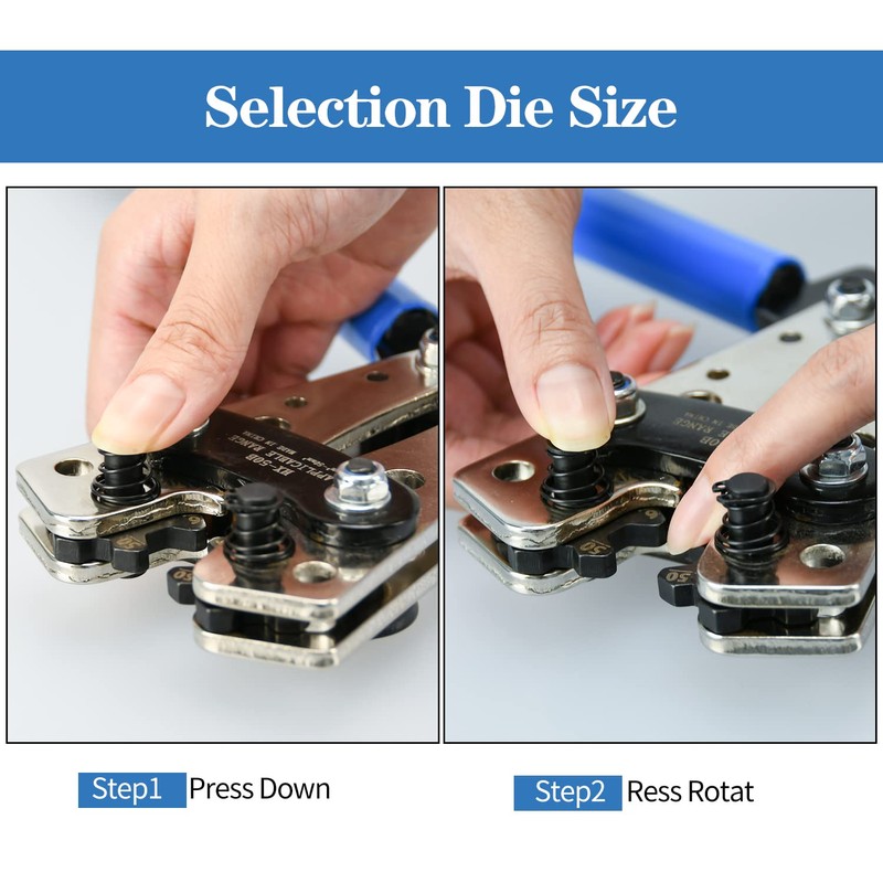 Battery Cable Lug Crimping Tool, Wire Crimper Tool with Cable