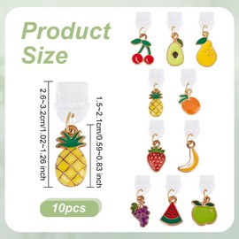 OLYCRAFT 10Pcs Type-C Dust Plug Charm 1~1.2 Inch Phone Anti-Dust Plugs with Alloy Enamel Fruit Pendants Mobile Dustproof Plugs Moth USB C Port Caps Protector Pendants for Most Type-C USB Cell Phone