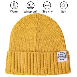 DASMINI Baby Beanie Toddler Winter Hat Infant Babies Newborn Kids Beanies Knit Hats Girl Boy (Mustard, 3-10T)