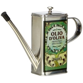 Cilio Oil Can Olive Verde 500 ml Stainless Steel Mediterranean Design