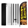 Fried Fish Feather Flag, 8.2ft Fried Fish Flag with Aluminum