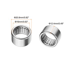 sourcing map 5 Pcs HK0709 Needle Roller Bearings One Way Bearing 0.63 x 0.82 x 0.49 Inch, ABEC 3 Chrome Steel Bearing