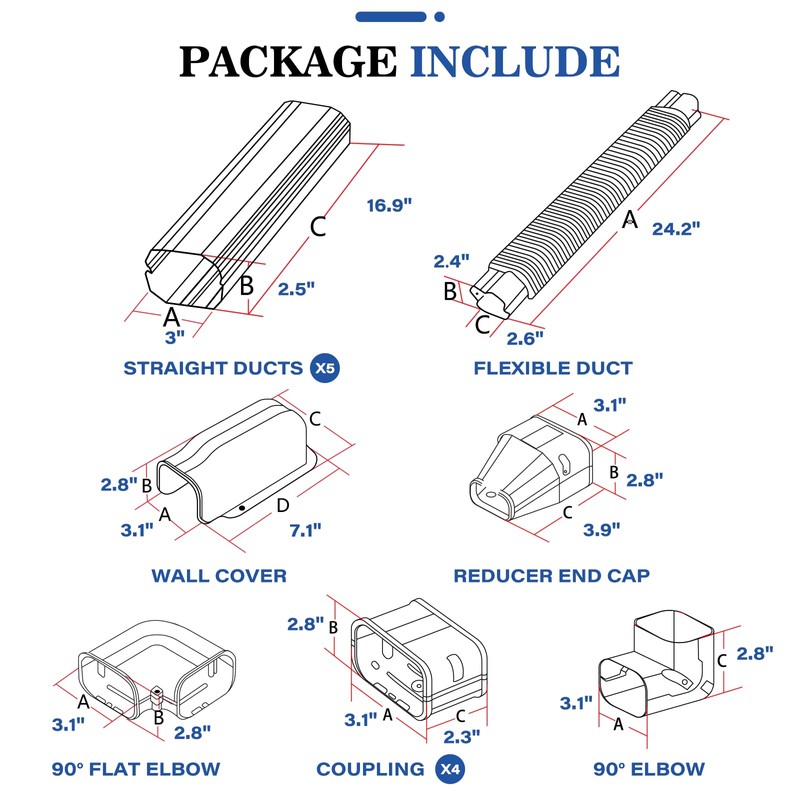LyPrem 10Ft Mini Split Line Set Cover 3" PVC Line