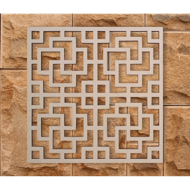 Lattice Panel with an Aztec Decorative Design MDF Home &