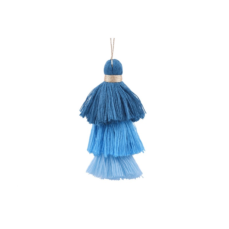 Konmay Bulk 20pcs Tri-Layered Tassels with Hanging Loop for Jewelry