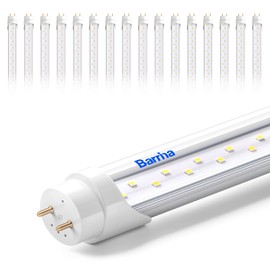 Barrina T8 LED Bulbs 4 Foot, Type B, 24W, 3200LM, 6000K Bright Light, Ballast Bypass, 4FT T8 Fluorescent Replacement, Dual-End Powered, G13, T8 T10 T12 LED Replacement, Clear Cover, 16 Packs