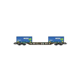 Rivarossi HR6615 FS, 4-axle container wagon Sgnss with 2 x 20' coil container NIZZI 1:87 Scale HO Gauge