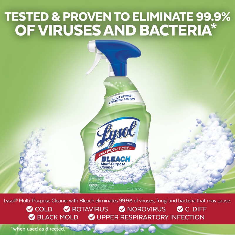 Lysol All Purpose Cleaner with Bleach, 32 Ounce (Pack of