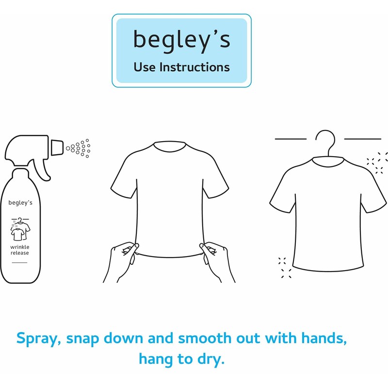Begley's 3-in-1 Wrinkle Remover, Quick Fix Wrinkle Release, Static Cling