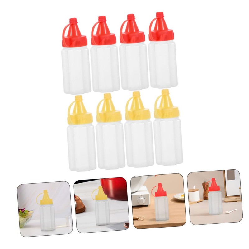 ABOOFAN 8pcs Mini Squeeze Bottles Reusable Leak Condiment Containers for