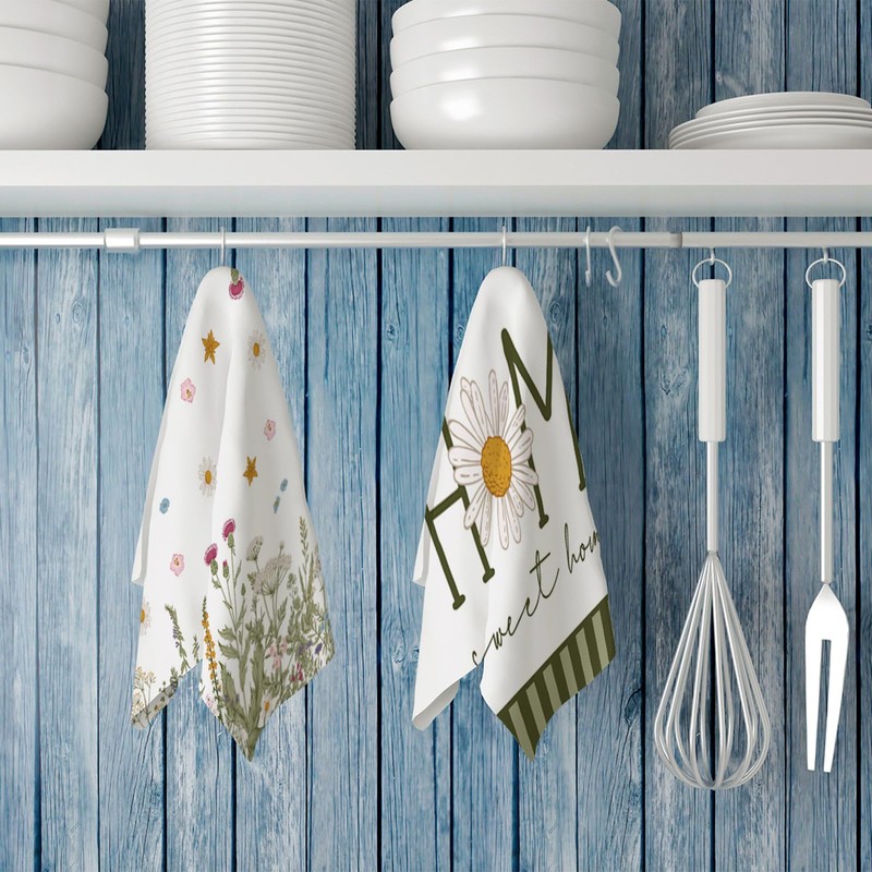 ZCHOMI Wildflower Spring Kitchen Towels Set of 2 Home Sweet