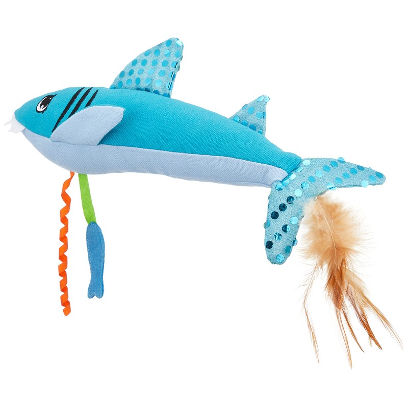 Cattraction Kerikeri Pleasure Cushion Cat Toy Plush Shark | Hearts
