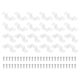 PATIKIL LED Strip Light Clips, 100 Pack Mounting Bracket Hard Fixing Clips Clamp Holders with Screws for 12mm Wide 3528/5050 Neon RGB Light Cable Ribbon, Transparent