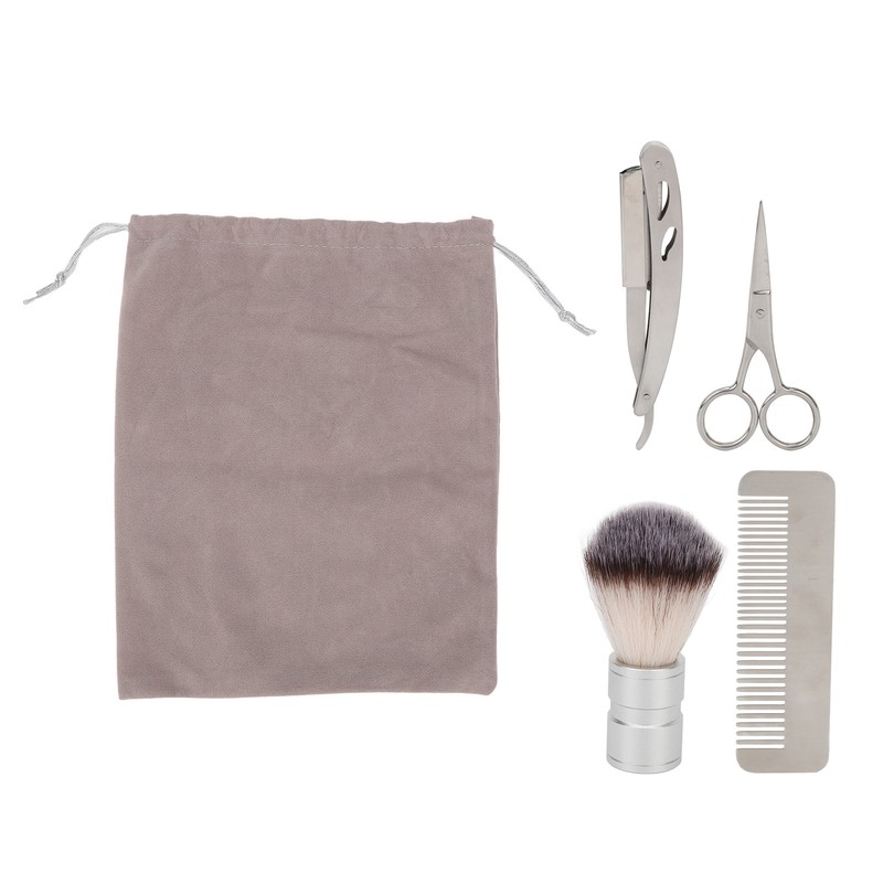 4pcs Beard Trimming Comb Brush Kit Portable Hair Trimming Rust