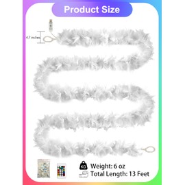 Star Vision Feather Rope Lights with LED RGB, USB Plug in with App & Remote Control, Dimmable Color Changing, Party Wedding Home Decor for Bedroom Christmas & Festivals, 13ft, White