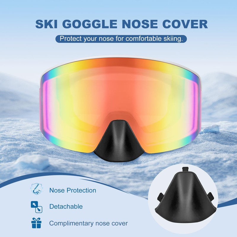 EXP VISION Ski/Snowboard Goggles, Magnetic Lens Snow Goggles with Anti-Fog