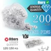 200 Pcs Clear Push Pins Tacks Count in Diamond-Shaped Can