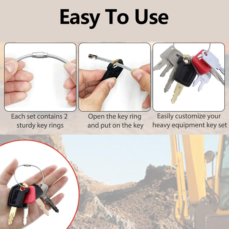 18 Construction Machines Universal Ignition Key Set for Engine Start