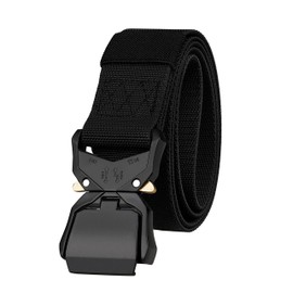 Zukunftsenkel Tactical Belt Men's Black Fabric Belt Quick Release 125 cm - 175 cm, black