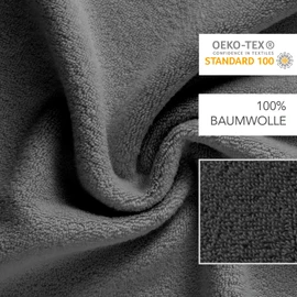 La Vida Premium Bath Towel Set 4-Piece Anthracite, 100% Terry Cotton 480 g/m², Soft and Absorbent, for Bathroom, Oeko-Tex 100 Certified, 4 x Bath Towels 100 x 150 cm
