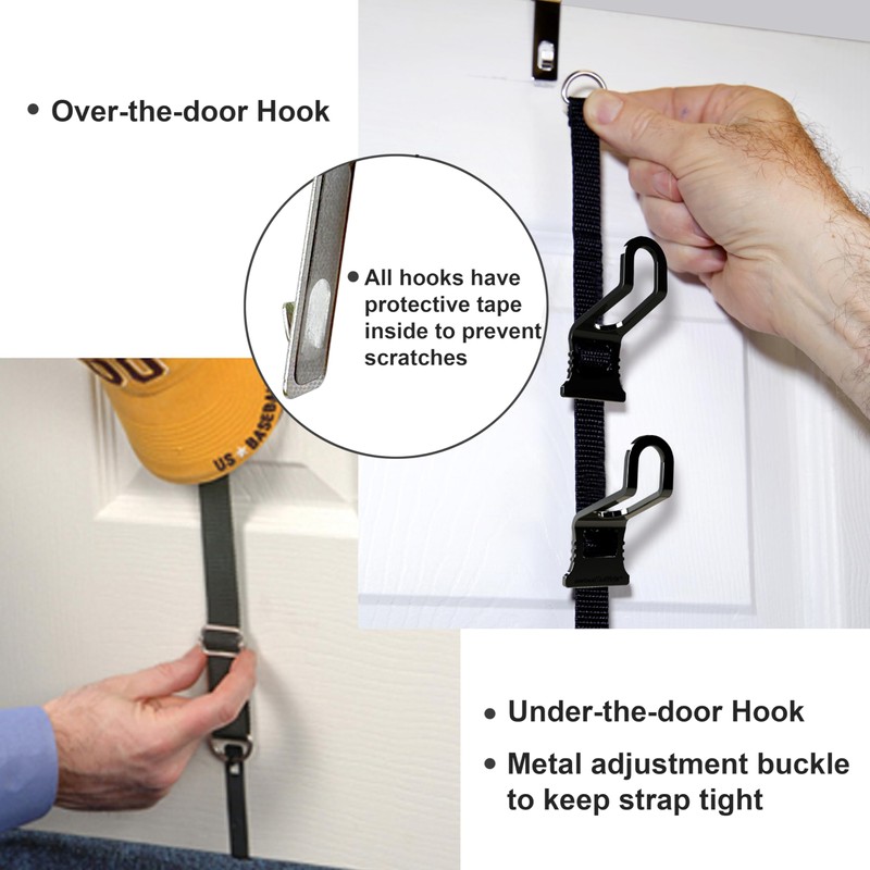 Perfect Curve Cap Rack | Over-The-Door Hat Organizer | Nine