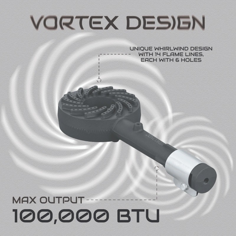 CONCORD Mini Cyclone Cast Iron High Pressure Burner Head. 100,000