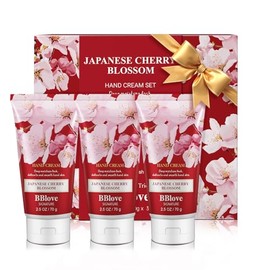 Set de regalo hidratante de crema de manos para el cuidado del baño y el cuerpo, 3 unidades x 2.5 onzas, flor de cerezo japonés, ingredientes naturale