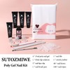 SUTOZMIWE Poly Gel Nail Kit, Clear White Nude Pink Nail