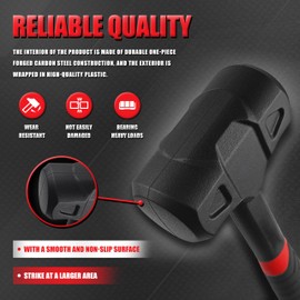 YIYITOOLS 3-Piece Dead Blow Hammer Set,16oz(1LB),32oz(2LB),48oz(3LB),Deadblow Mallet with One-Piece Forged Carbon Steel,Steel Ball-Filled Head,Anti-Vibration Rubber Mallet Grip and Rebound Resistant