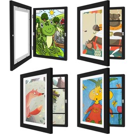 4 Pack Kids Artwork Frames Changeable 8.5 X 11 Children Art Projects Kids Art Frames Front Opening Picture Display Frame artwork  frames living room - Color: White-1pcs