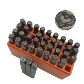 37-Piece Metal Stamps with Love Stamp Stamping kit Leather Tools Letter and Number Stamp Set(A-Z & 0-9 + Love) Punch Perfect for Imprinting Metal, Plastic, Wood, Leather (Metal stamps-3MM)