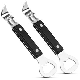 Anyongora 2-in-1 Can Punch Opener & Bottle Opener, 2-Pack, Stainless Steel, Non-Slip Handle, Compact 6.1", For Traditional Cans (No Pull-Tab) & Pry-Off Bottle Caps