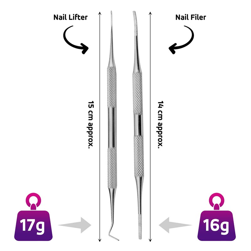 Double Ended Ingrown Toenail Lifter and Toe Nail File must
